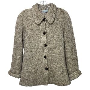 Vintage 60s Mr.Poodle Wool Sweater Jacket Size Medium